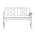 Gardeon Outdoor Garden Bench Wooden Chair 2 Seat Patio Furniture Lounge White ODF-BENCH-2SEAT-WH