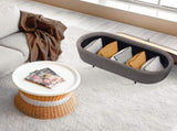 Coffee Table Storage Ottoman - Velvet Padded Blanket Box Bench IRENE GREY V274-FT-VR-945VAL-GY