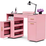 Pink Manicure Table with Electric Dust Collector and Storage, 108x45x77cm V178-59326