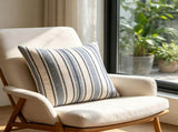 Boho Style Striped Pillow, 18" Woven Yarn Dyed Fringe Tassel Cushion with Hidden Zipper, Soft V1192-AZ-W-26335