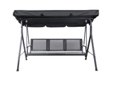 Gardeon Outdoor Swing Chair Garden Bench Furniture Canopy 3 Seater Mesh Black GSC-BST-LD2A-BK