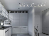 LED 8 Light Track Lighting Fixture Flexible, Adjustable Ceiling Spot Light with GU10 Track Light V1171-CX-SL8USGU10S
