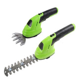 cordless grass shear, hedge trimmer, 2-in-1 garden tool, electric pruner, handheld trimmer, V1102-119-54021-GRN-M