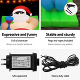 Jingle Jollys Christmas Inflatable Santa Bench 1.8M LED Illuminated Decorations XMAS-INF-SANTA-SUM-6FT