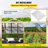 VEVOR Greenhouse Film, 10\' x 100\' Greenhouse Plastic Sheeting, 6 mil Thickness Suncover V952-WSTM101006MILT1ISV0
