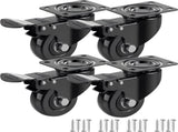 Heavy-Duty Swivel Casters with Brakes Set of 4 50 mm up to 200 kg With Screws Swivel Casters V1188-MS101-01551-1