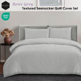 Ardor Rowe Grey Textured Seersucker Quilt Cover Set Queen V442-INT-QUILTCS-ROWE-GREY-QS