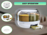 Rice Storage Cereal Dispenser Grain Container Rotating Dry Food Box V63-839231