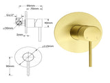 Brushed Gold Twin Shower Set 8" Round Head Single Mode Handheld Sliding Rail Arm Wall Mixer V1233-S4902ABGSS019CBGKSR108GKRD201G