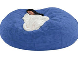 Chair Cover for Kids Adults, Living Room Furniture Big Round Soft Fluffy Faux Fur V1369-AZ3-W-15439