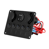 Giantz 5 Gang 12V Switch Panel For Car Boat Marine USB ON-OFF LED Rocker Toggle SWITCH-A-5-LED-BK