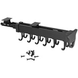Pull Out Hanging Pot Rack, 12-Hook Extendable Sliding Rail Organizer, Metal Pull Out Pan Rack for V1369-AZ3-W-08758