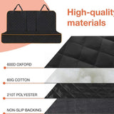Waterproof Dog Car Seat Protector Mat 1 Pack, Compatible with Most Vehicles, 60 x 120 cm, Black V1188-MS-325-0249