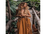 Women'S Maxi Boho Skirt with Pockets Bohemian Hippie Gypsy Gray L V1192-AZ-W-20744