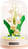 Building Blocks Flowers Bouquet Set with Music Box and Dust-Proof Dome,Artificial Particle Flower V1259-DP01-I-00061