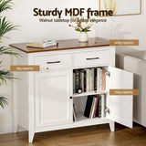 Artiss Buffet Sideboard Storage Cabinet Kitchen Cupboard Hallway 2 Drawers White FUR-Z-SID90-WH-AB