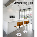 Artiss Bar Stools Gas Lift Leather White BA-TW-8045-WH