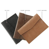 14 Litchi Pattern Laptop Sleeve & Power Bag - Black Leather PRL-6022204240DBT