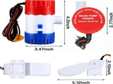 Landhoow Bilge Pump 12V with Float Switch Bilge fors DC 12V 24V 32V Portable Marine Electric V1258-DP02-C-757