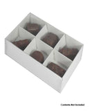 100 Pack of White Card Chocolate Sweet Soap Product Retail Gift Box - 6 Bay Compartments - Clear V382-100CHOC6BAY