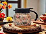 Beverage Container Vintage Floral Stainless Insulated Teapot 800ml 1 Pack Drinkware, Lidded Infuser V1366-AZ2-W-21234