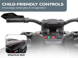 Kahuna GTS99 Kids Toy Electric Ride On Quad Bike 50W ATV - Black CAR-GTS-1199-BK