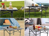 Foldable Aluminium Camping Side Table with Carry Bag, Lightweight Table for Cooking, Hiking, Picnics V1189-LC-AMZ-00058
