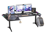 Black L-Shaped Gaming Desk w/ Storage Box V767-JJ-ZT878-L