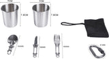 Cookware 9-piece for camping, outdoor, hiking, picnic, BBQ, foldable camping pans safe and BPA V1188-NK-BOL-73