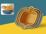 Drain Basket Double Layer Side Handle PP Rapid Draining Thickened Washing Basket for Kitchen Yellow V1294-YM0716-3118220157711