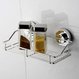No Drill Shower Shelf with Strong Suction Cups 9.84x5.31 Inch Rustproof Chrome Finish Bathroom V1366-AZ2-W-14809