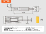 13 pcs Precision R8 Collet Set, 1/8'' - 7/8'', 45 Mill Collet Chuck 0.0012"/30m TIR with 13 V952-R8JT13PCSW00O2D91V0