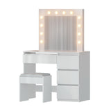 Artiss Dressing Table Set Stool 12 Led Bulbs White FURNI-Q-DRESS01-LED-WH-AB