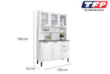 Free Standing Steel Kitchen Cabinet/Cupboard with Countertop Storage - Pratika White Flatpack DIY V1112-6000001816