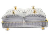 Divided Serving Tray with Lid Fruit Dish Snack Organizer Baby Grey V1369-AZ3-W-18406