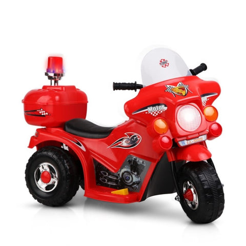 Rigo Kids Electric Ride On Police Motorcycle Motorbike 6V Battery Red RCAR-MBIKE-RD