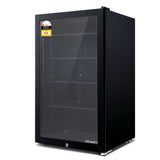 Devanti 98L Bar Fridge Glass Door Mini Fridges Freezer Black BF-D-98L-BK