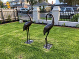 2 Piece Crane Couple Metal Statue Set V231-CAD-01