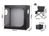 Devanti Portable Steam Sauna Tent 2 Person 1000W 3L Steamer Home SPA 60Min Timer ST-SAU-2P3L-180-BK