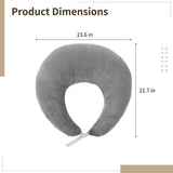 Violet U-Shaped Reading Pillow, 23.6" x 21.7" Lap Support Pillow with Adjustable Strap, Crescent V1369-AZ3-W-08745