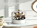 Rotating Birdcage Desk & Vanity Organiser, Dustproof Divided Storage Holder for Cosmetics, Skincare, V1221-XM-LB5314-ZS182