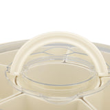 Divided Serving Tray with Lid PP PET Sealed Rotatable Clear Snack Spinner Food Platter Charcuterie V1294-YM0901-3118240178811