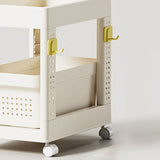 Storage Cart Space Saving Plastic Rolling Storage Organizer with Hooks Handle for Office Bedroom V1294-YM0901-3117240235212
