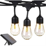 15m Solar Power Outdoor String Lights - 48 Ft Hanging Edison Bulbs Create Bistro Ambience in Your V687-213414