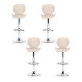 Artiss 4x Bar Stools Kitchen Swivel Gas Lift Counter Chair Wing PE Rattan Beige BA-K-1004-BGX4