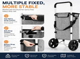 CARLA HOME Foldable Shopping Trolley, Aluminium Cart, 45L, Waterproof, Grey V178-36574