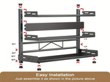 3-Tier Black Stainless Steel Spice Rack Kitchen Condiment Storage Shelf 40x16x54cm LSB-59224