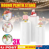 3pcs Round Plinth Cylinder Pedestal Stand Wedding Decor Cake Flower Display V201-DP240127