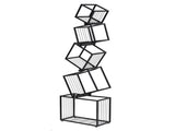 Artiss 5-Tier Bookshelf Metal Geometric Display Shelf Storage Organizer Black FUR-AA-DSHELF-5T-BK