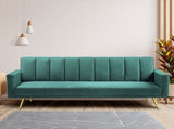 Levede Sofa Bed Convertible Velvet Lounge Recliner Couch Sleeper 3 Seater Green SOFABED1005-GN